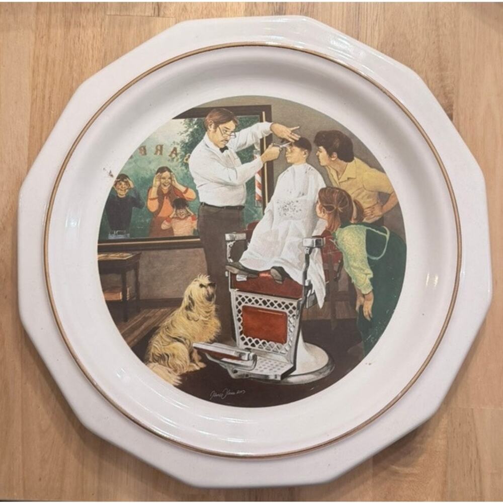 Vtg 82 LE Pfaltzgraff Decorative Plate First Trip Barber Ames USA Collection